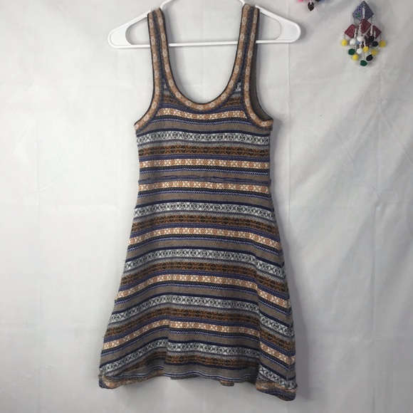 FP fair isle stripe wool blend sweater mini dress - Picture 3 of 9